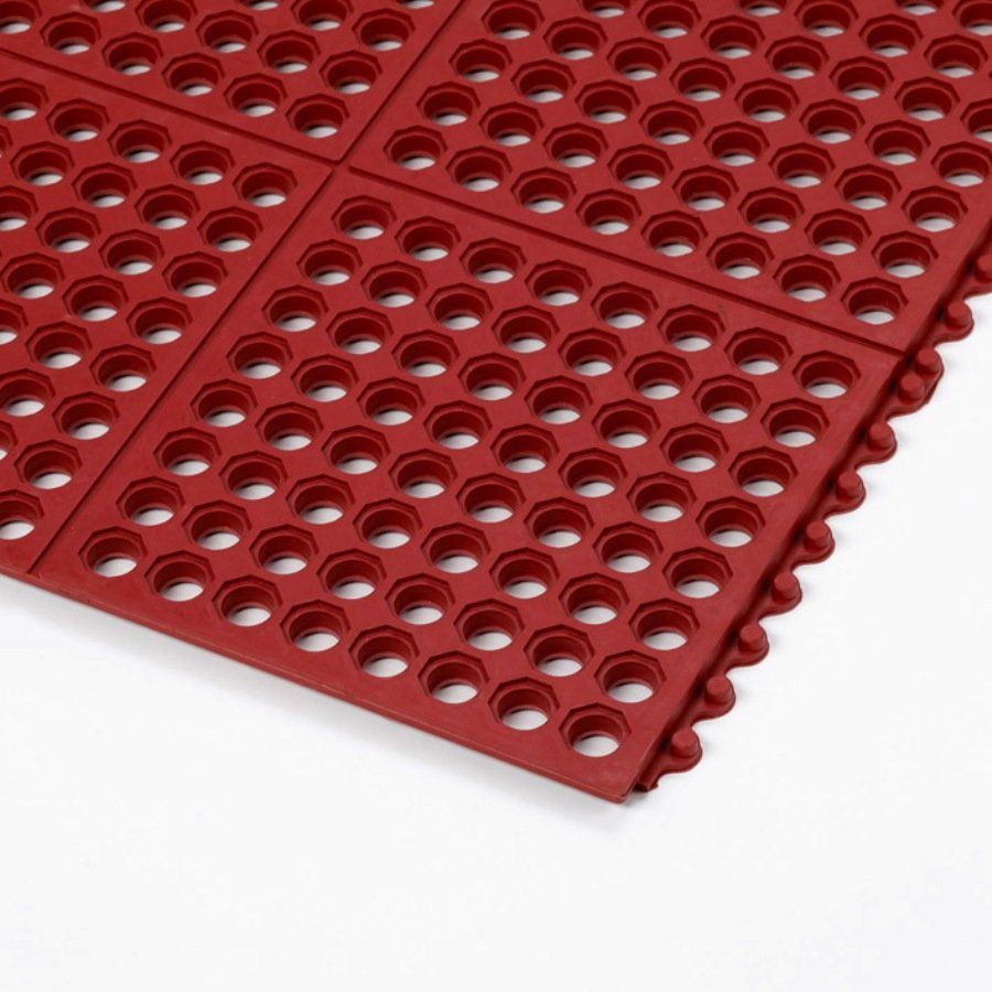 Červená gumová rohož do kuchyně Cushion Easy Red - délka 91 cm, šířka 91 cm, výška 1,9 cm F