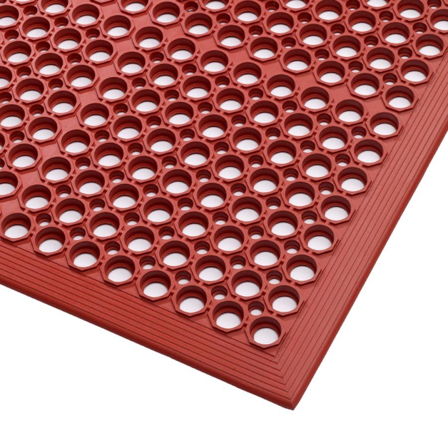 Červená gumová protiskluzová rohož do kuchyně Sanitop Red - délka 91 cm, šířka 594 cm, výška 1,27 cm F