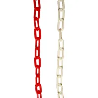 Bílo-červený plastový vymezovací řetěz FLOMA TC20 - průměr 0,8 cm, délka 25 m