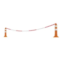 Bílo-červený plastový vymezovací řetěz FLOMA TC20 - průměr 0,8 cm, délka 25 m