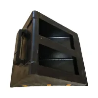 Černo-žlutý gumový zakládací klín pod kola FLOMA WCF33 - délka 32 cm, šířka 29 cm, výška 26 cm