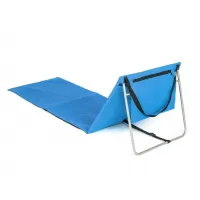 Modré skládací plážové lehátko s ocelovou konstrukcí - délka 150 cm, šířka 54 cm