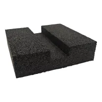 Gumová podložka s ALU fólií pod konstrukci FVE na PVC střechu FLOMA UniPad ALU - délka 26 cm, šířka 26 cm, výška 7 cm