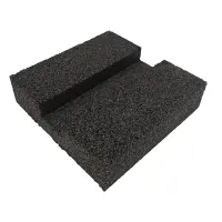 Gumová podložka s ALU fólií pod konstrukci FVE na PVC střechu FLOMA UniPad ALU - délka 26 cm, šířka 26 cm, výška 7 cm