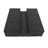 Gumová podložka s ALU fólií pod konstrukci FVE na PVC střechu FLOMA UniPad ALU - délka 26 cm, šířka 26 cm, výška 7 cm