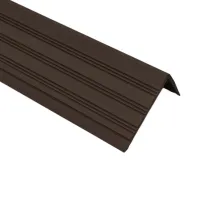 Hnědá plastová (PVC) protiskluzová schodová hrana F545 - délka 150 cm, šířka 8,2 cm, výška 4,5 cm