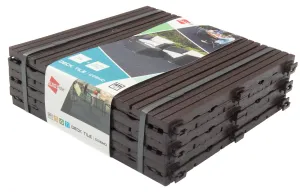 Hnědá plastová terasová dlažba FLOMA Cosmopolitan - délka 30,5 cm, šířka 30,5 cm, výška 1,5 cm