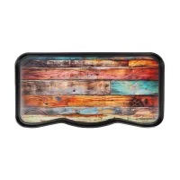 Plastový odkapávač na boty FLOMA Colored Wood - délka 38 cm, šířka 75 cm, výška 2,1 cm