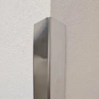 Stříbrná hliníková ochrana rohů zdí, stěn bez otvorů pro šrouby, k nalepení CP10 - délka 150 cm, šířka 4 x 4 cm, tloušťka 0,1 cm