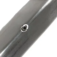 Stříbrná hliníková ochrana rohů zdí, stěn s otvory pro šrouby CP10 - délka 150 cm, šířka 4 x 4 cm, tloušťka 0,1 cm