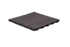 Hnědá gumová terasová dlažba FLOMA Cosmopolitan - délka 45,8 cm, šířka 45,8 cm, výška 2,5 cm