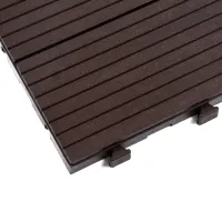 Hnědá gumová terasová dlažba FLOMA Cosmopolitan - délka 45,8 cm, šířka 45,8 cm, výška 2,5 cm