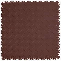 Hnědá plastová (PVC) zátěžová dlažba Fortelock Industry ECO (diamant) - délka 51 cm, šířka 51 cm, výška 0,7 cm