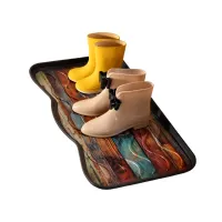 Plastový odkapávač na boty FLOMA Colored Wood - délka 38 cm, šířka 75 cm, výška 2,1 cm