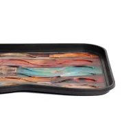 Plastový odkapávač na boty FLOMA Colored Wood - délka 38 cm, šířka 75 cm, výška 2,1 cm