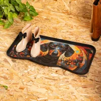 Plastový odkapávač na boty FLOMA Dashshund - délka 38 cm, šířka 75 cm, výška 2,1 cm