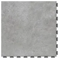 Šedá plastová vinylová dlažba Fortelock Business Tornes Full Moon C012 - délka 64 cm, šířka 64 cm, výška 0,7 cm