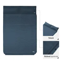 Šedá samonafukovací karimatka pro dvě osoby NILS CAMP - délka 186 cm, šířka 130 cm, tloušťka 3 cm