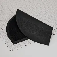 Gumová čisticí venkovní vstupní půlkruhová rohož FLOMA PSHR11 - délka 45 cm, šířka 75 cm, výška 0,6 cm