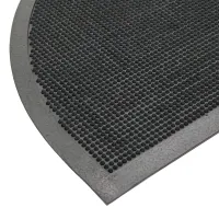 Gumová čisticí venkovní vstupní půlkruhová rohož FLOMA PSHR11 - délka 45 cm, šířka 75 cm, výška 0,6 cm