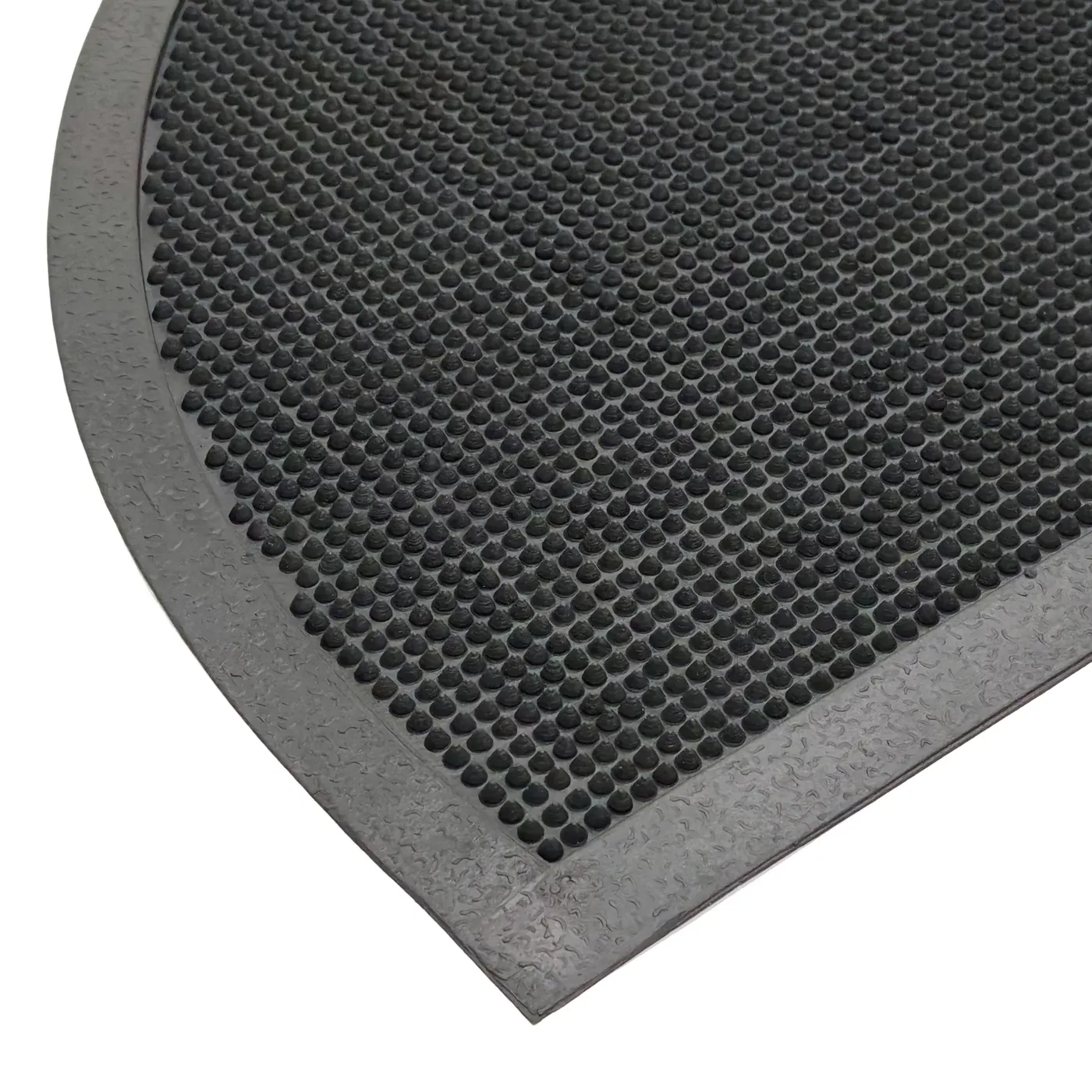 Gumová čisticí venkovní vstupní půlkruhová rohož FLOMA PSHR11 - délka 45 cm, šířka 75 cm, výška 0,6 cm
