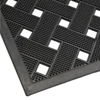 Gumová čisticí venkovní vstupní rohož FLOMA BW38 - délka 45 cm, šířka 75 cm, výška 1 cm