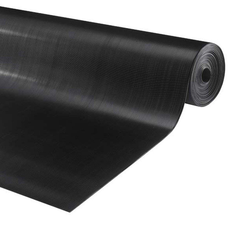 Černá průmyslová protiskluzová podlahová guma FLOMA Alfa - délka 10 m, šířka 120 cm, výška 0,3 cm