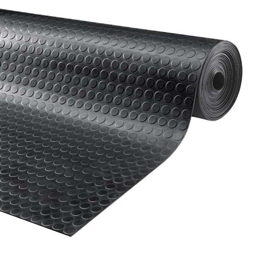 Černá průmyslová protiskluzová podlahová guma FLOMA Noppa - délka 10 m, šířka 120 cm, výška 0,3 cm