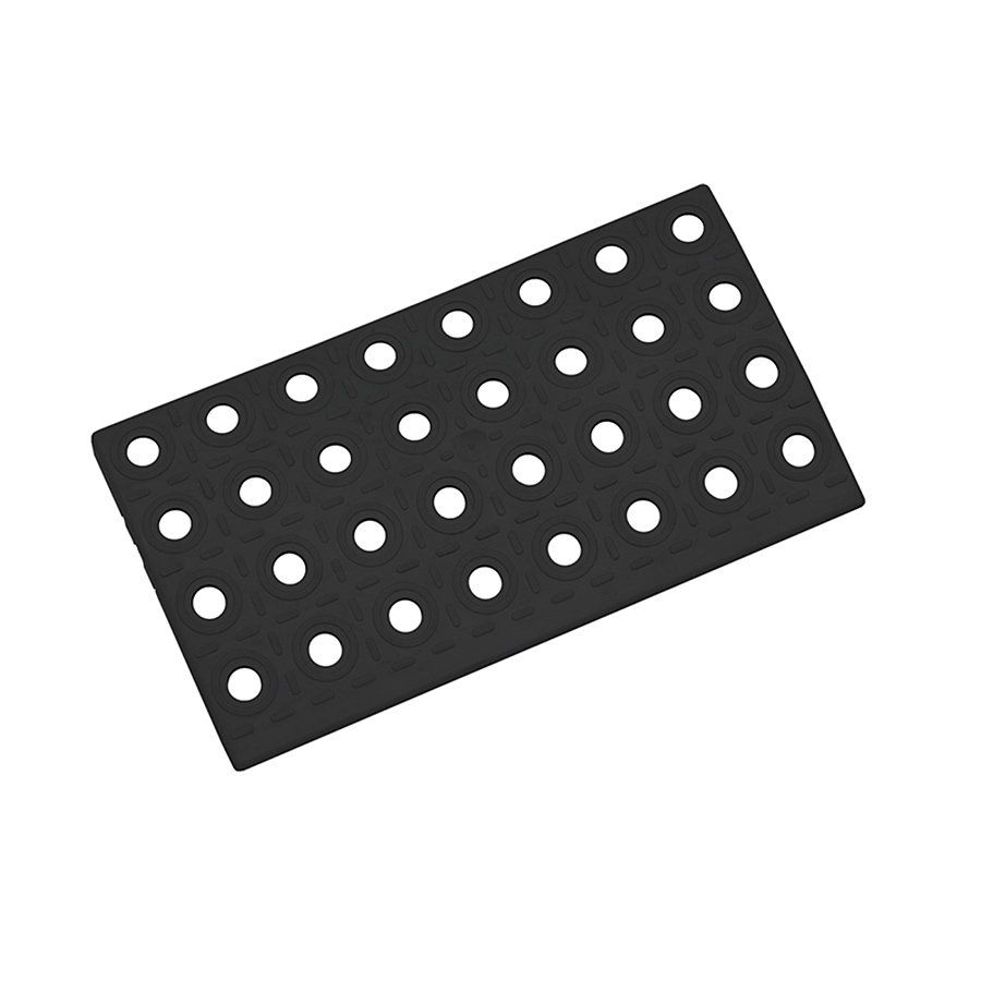 Černý plastový PE nájezd AvaTile AT-STD - délka 25 cm, šířka 13,7 cm, výška 1,6 cm F