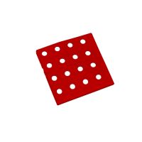 Červený plastový rohový nájezd AvaTile AT-HRD - délka 13,7 cm, šířka 13,7 cm, výška 1,6 cm