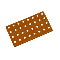 Hnědý plastový PE nájezd AvaTile AT-STD - délka 25 cm, šířka 13,7 cm, výška 1,6 cm