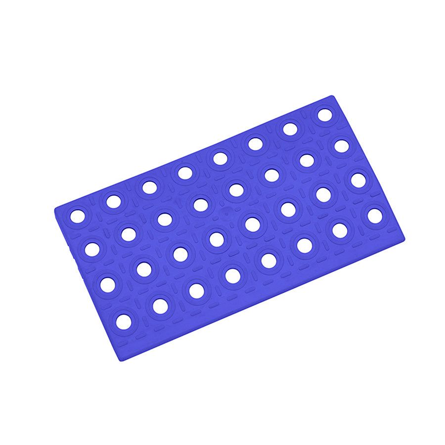 Modrý plastový PE nájezd AvaTile AT-STD - délka 25 cm, šířka 13,7 cm, výška 1,6 cm F