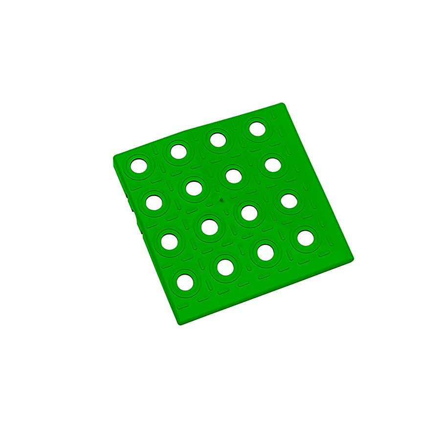 Zelený plastový PE rohový nájezd AvaTile AT-STD - délka 13,7 cm, šířka 13,7 cm, výška 1,6 cm F