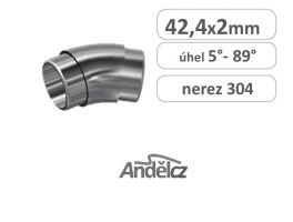 Koleno nerez oblouk 42,4 x 5°až 89°