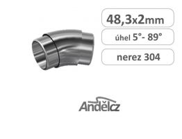 Koleno nerez oblouk 48,3 x 2 5°až 89°