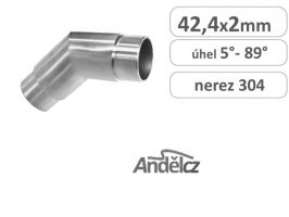 Koleno ostré nerez Roh 42,4 x 5°až 89°