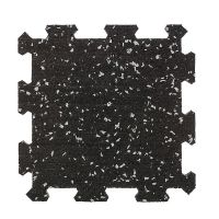 Černo-červená gumová podlahová deska (puzzle - střed) FLOMA IceFlo SF1100 - délka 100 cm, šířka 100 cm, výška 0,8 cm