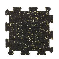 Černo-červená gumová podlahová deska (puzzle - střed) FLOMA IceFlo SF1100 - délka 100 cm, šířka 100 cm, výška 0,8 cm