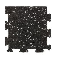 Černo-červená gumová podlahová deska (puzzle - okraj) FLOMA IceFlo SF1100 - délka 100 cm, šířka 100 cm, výška 0,8 cm