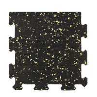 Černo-červená gumová podlahová deska (puzzle - okraj) FLOMA IceFlo SF1100 - délka 100 cm, šířka 100 cm, výška 0,8 cm