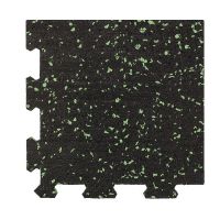 Černo-červená gumová podlahová deska (puzzle - roh) FLOMA IceFlo SF1100 - délka 100 cm, šířka 100 cm, výška 0,8 cm