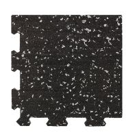 Černo-červená gumová podlahová deska (puzzle - roh) FLOMA IceFlo SF1100 - délka 100 cm, šířka 100 cm, výška 0,8 cm