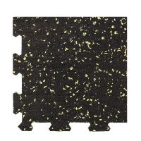 Černo-červená gumová podlahová deska (puzzle - roh) FLOMA IceFlo SF1100 - délka 100 cm, šířka 100 cm, výška 0,8 cm
