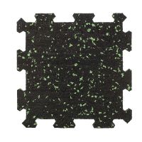 Černo-červená gumová podlahová deska (puzzle - střed) FLOMA IceFlo SF1100 - délka 100 cm, šířka 100 cm, výška 0,8 cm