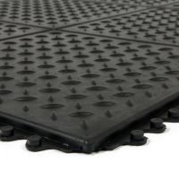 Černá gumová náběhová hrana "samec" pro rohože Diamond Plate Tile FLOMA - délka 98,5 cm, šířka 7,5 cm