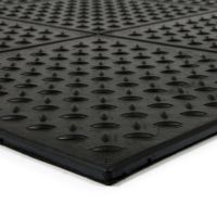 Černá gumová náběhová hrana "samice" pro rohože Diamond Plate Tile FLOMA - délka 98,5 cm, šířka 7,5 cm