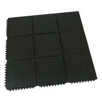 Černá gumová náběhová hrana "samice" pro rohože Diamond Plate Tile FLOMA - délka 98,5 cm, šířka 7,5 cm