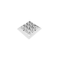 Bílý plastový rohový nájezd AvaTile AT-HRD - délka 13,7 cm, šířka 13,7 cm, výška 1,6 cm F