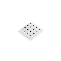 Bílý plastový PE rohový nájezd AvaTile AT-STD - délka 13,7 cm, šířka 13,7 cm, výška 1,6 cm F