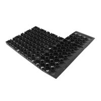 Černý plastový PE nájezd AvaTile AT-STD - délka 25 cm, šířka 13,7 cm, výška 1,6 cm F